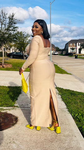 Arabelle Pearl Bandage Dress