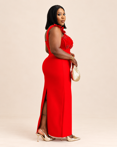 Arlisse Embellished Floral Maxi Dress