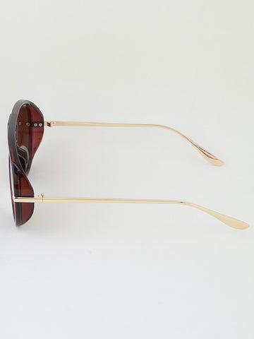 Triara Luxe Aviator Oversized Gradient Shield Sunglasses