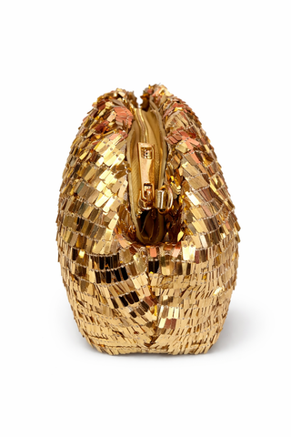 Luminara Gold Sequin Clutch Bag