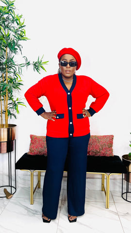 MAYOR BUTTONS V-NECK PANTS SET