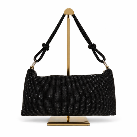 Vanity Knotted Crystal Bag (Black)
