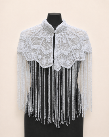 OPULENCE VINTAGE BEADED TASSEL CAPE TOP
