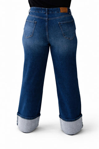 After-Party Crystal Cuff Denim Jeans