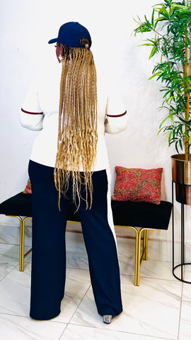 MAISON LUXE KNIT PANT SET (Ivory-Navy-Wine)