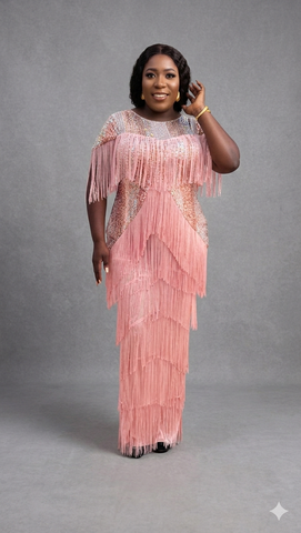 The Amen Occassion Fringe Sequin Luxe Maxi Dress