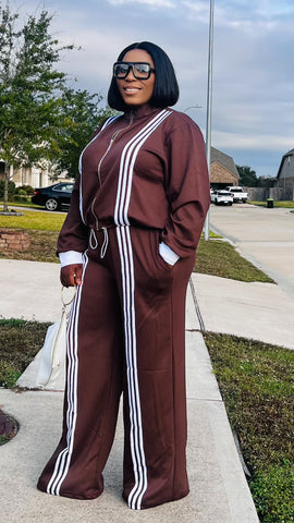 The ZARIA Stripe Luxe Set (Brown)