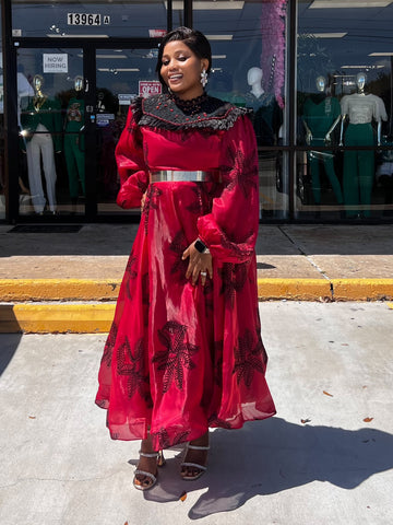 SIENNA EMBROIDERED ORGANZA DRESS