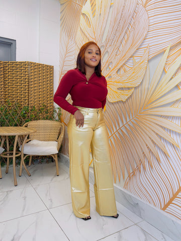 AURORA ASYMMETRIC SCULPT TOP(Burgundy)