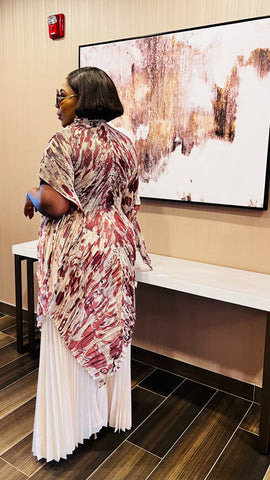 ATHENS MIYAKE MICRO PLEAT 3 PIECE PANT SET (Nude)