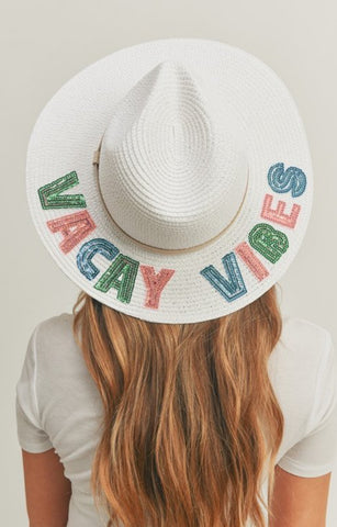 VACAY VIBES SUN HAT (White)