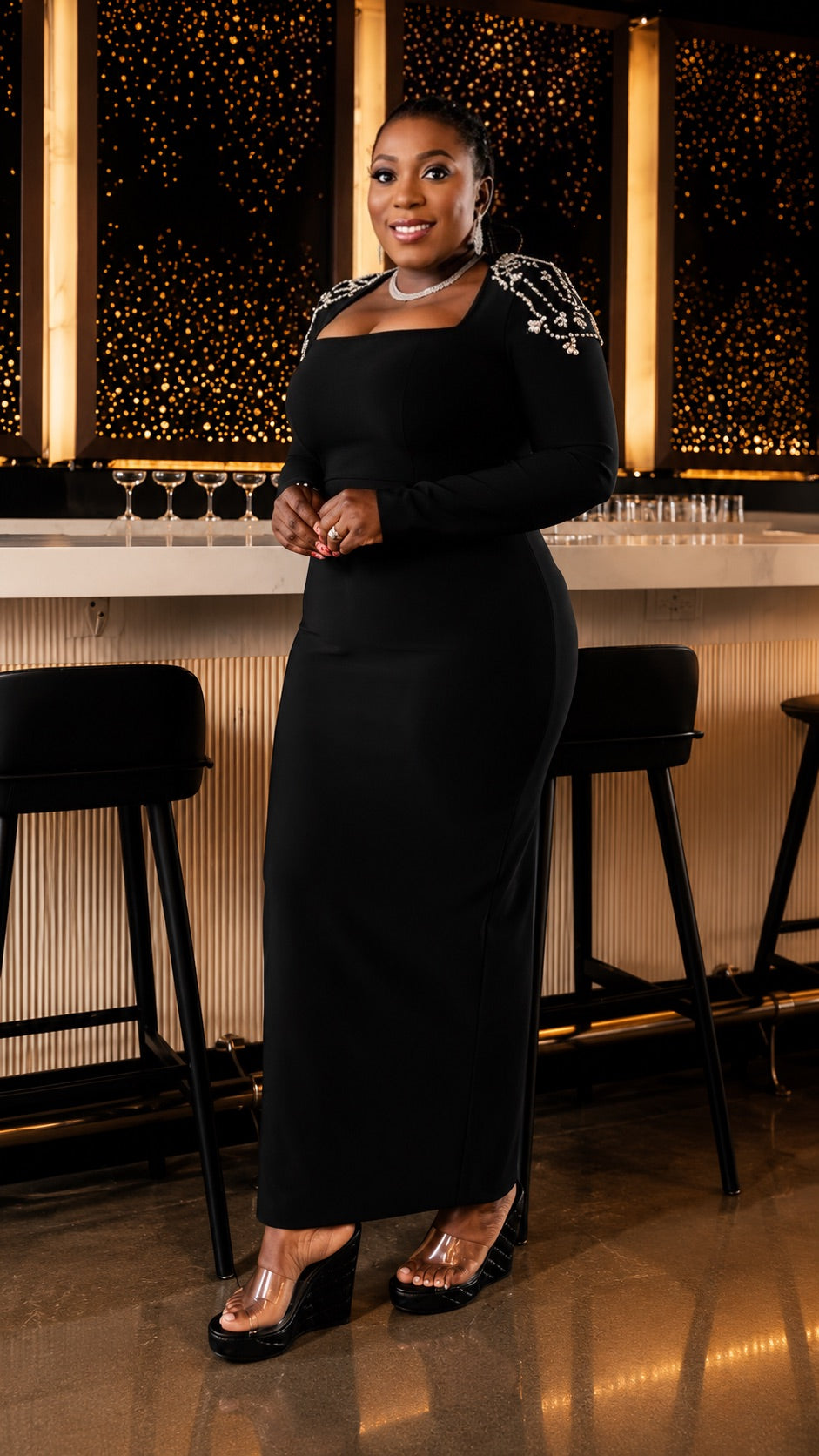 Imperial Bandage Pearl Maxi Dress – styletittudeapparelusa