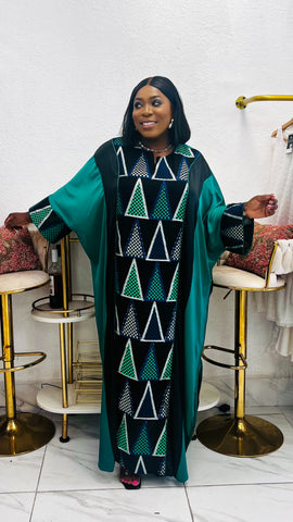 The Zaria Luxe Geometric Kaftan Maxi Dress