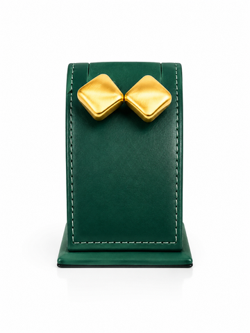 Vellora Sculpted Matte Gold Chunky Stud Earrings - Gold