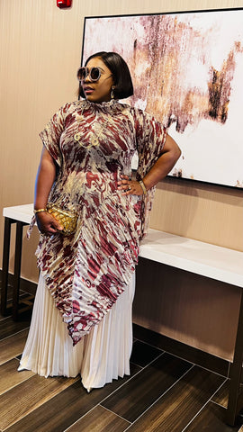 ATHENS MIYAKE MICRO PLEAT 3 PIECE PANT SET (Nude)