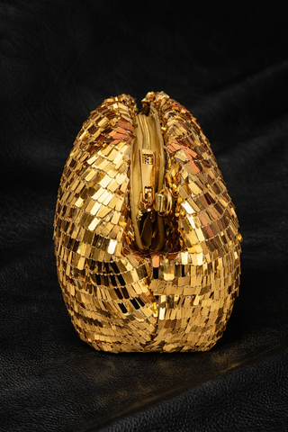Luminara Gold Sequin Clutch Bag