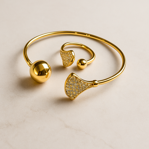 BELLA BANGLE & RING JEWELRY SET (Gold)