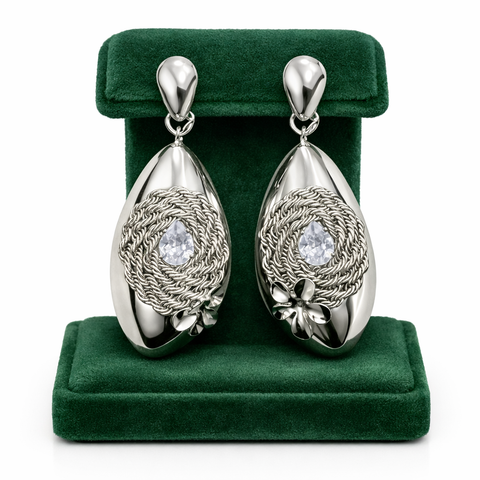 Afton Silver Bold Drop Earrings