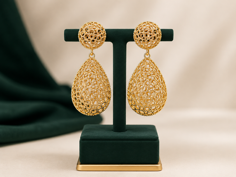 Laceya Filigree Teardrop Statement Earrings