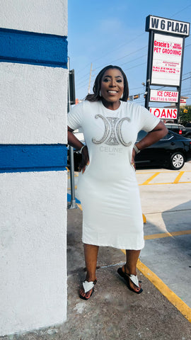 CUSSON EMBELLISHED MIDI DRESS