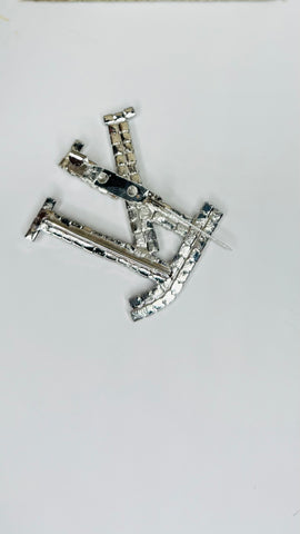 THELKA RHINESTONE SILVER BROOCH