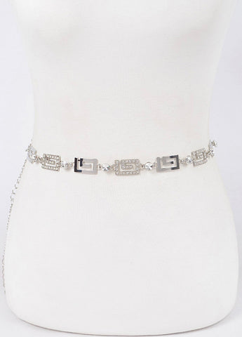 DIADEM Rhinestone Metal Chain Belt