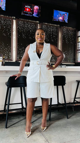 Mackenzie Luxe 3 Piece Blazer And Shorts Set