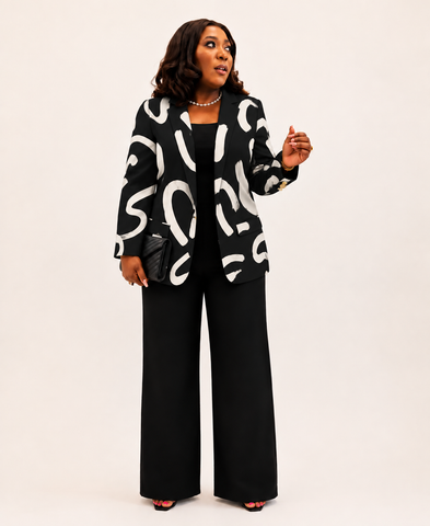 Avani Abstract Print Blazer