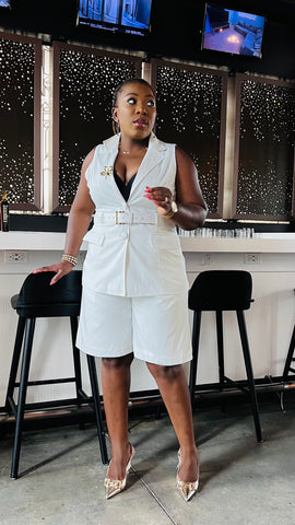 Mackenzie Luxe 3 Piece Blazer And Shorts Set