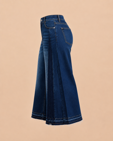 Sorella Panel Wide-Leg Culottes Jeans