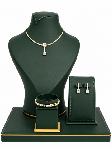 Elissé Tennis Crystal Luxe 3-Piece Jewelry Set - Gold