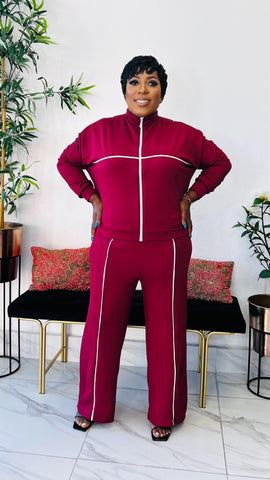 CARMINE ZIP UP WIDE LEG MATCHING SET