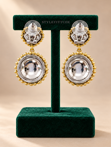 Mavis Two-Tone Statement Earrings