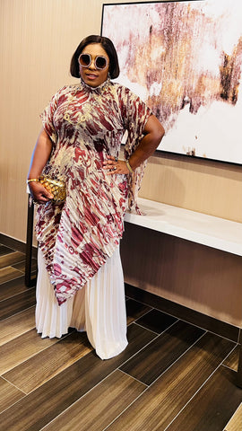 ATHENS MIYAKE MICRO PLEAT 3 PIECE PANT SET (Nude)