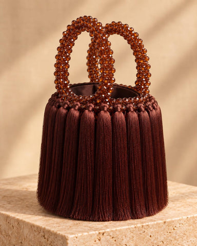 Signature Royale Handcrafted Beaded Fringe Bag