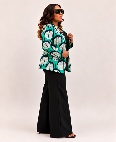 Solenne Geo Print Blazer