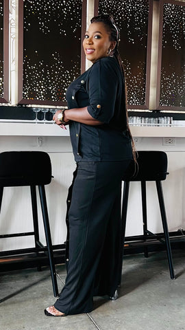 Onyx Button Detail Pant Set