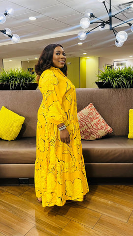 THE MEENA SWIRL TIERED MAXI DRESS
