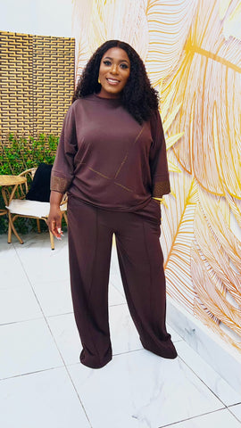 MAVEN EMBELLISHED LUXE MATCHING SET (Coffee Brown)