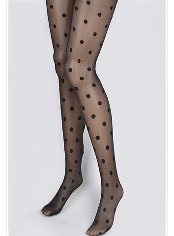Polkadot Stocking Tights (Black)