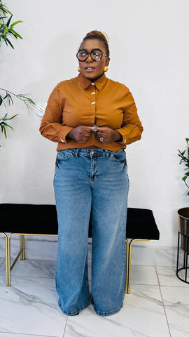 Sienna Detailed Gold Buttons Tailored Shirt