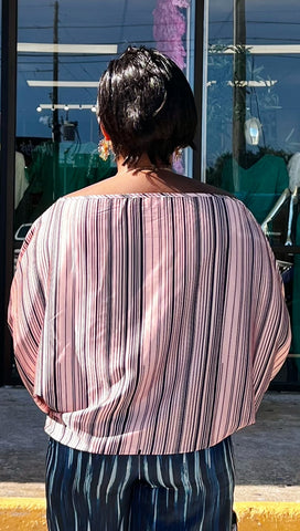 KAÏA SATIN BATWING BLOUSE( TEAL)