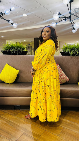 THE MEENA SWIRL TIERED MAXI DRESS