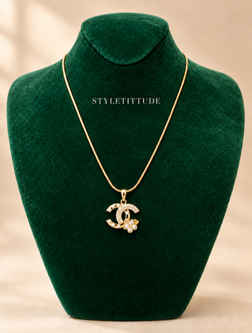 Reverie Pearl & Crystal Pendant Necklace – Gold