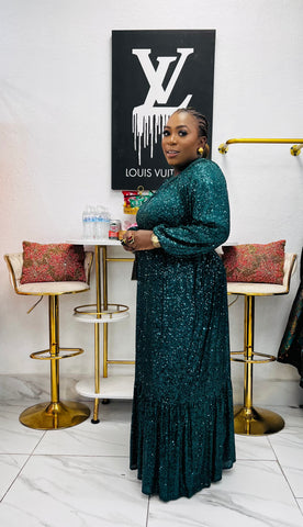 Emerelle Sequin Maxi Dress - Dark Green styletittudeapparelusa Emerelle Sequin Maxi Dress - Dark Green styletittudeapparelusa