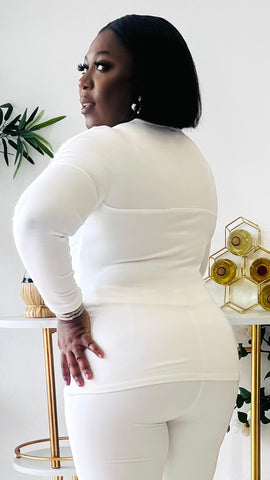 AURELIA LASER STONED DETAIL LONG SLEEVE TOP (White)