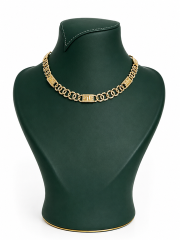 VERITÉ Geometric Link Statement Necklace - Gold