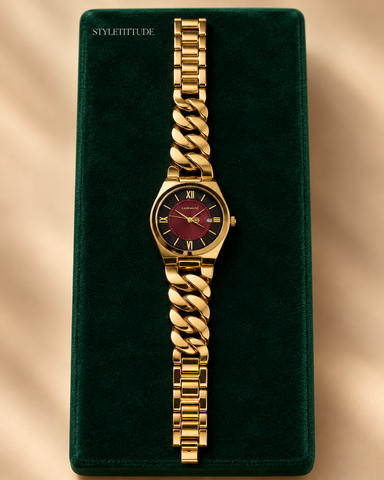 Windsor Cuban-Link Bracelet Watch – Gold