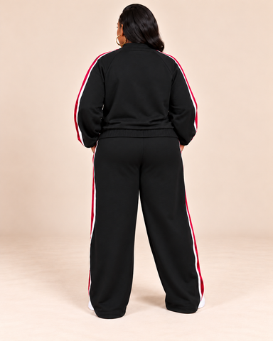Bridget Contrast Trim Wide-Leg Tracksuit Set