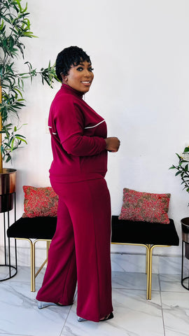 CARMINE ZIP UP WIDE LEG MATCHING SET